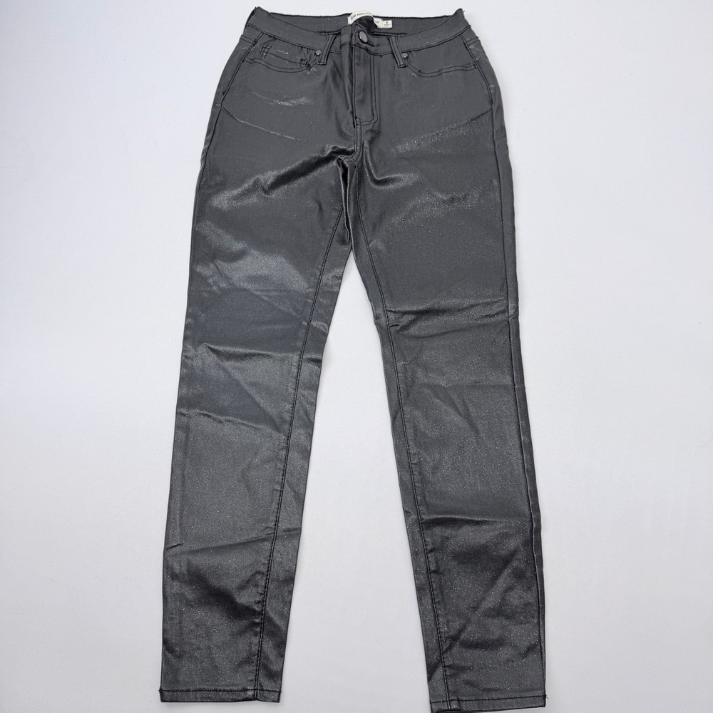 Rebecca Minkoff Metallic Coated Skinny Pants Charcoal Grey Size 8 RN